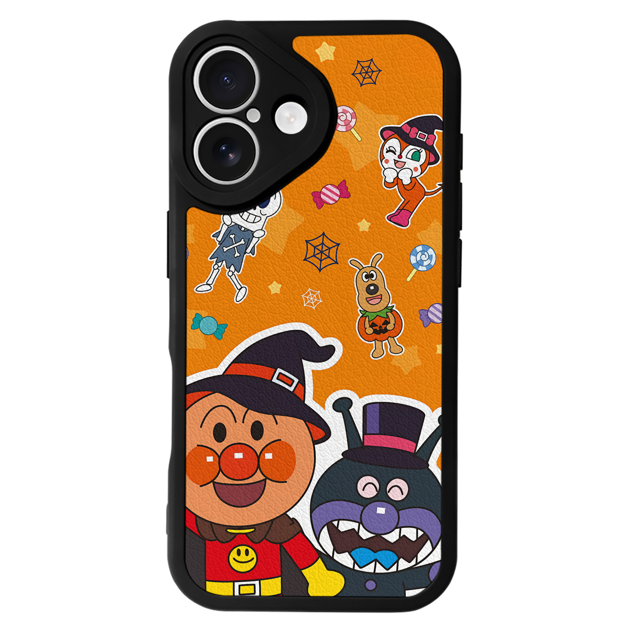 （画像用） アンパンマン Anpanman 【iPhone 16シリーズ対応】シリコンスマホケース（レザー調） 材質：シリコン